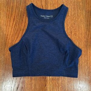 Outdoor Voices Athena High Neck Crop Top Sports Bra Blue - Size Small